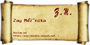 Zay Mónika névjegykártya